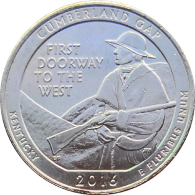США 25 центов 2016 32-й парк Кентукки Камберленд-Гэп