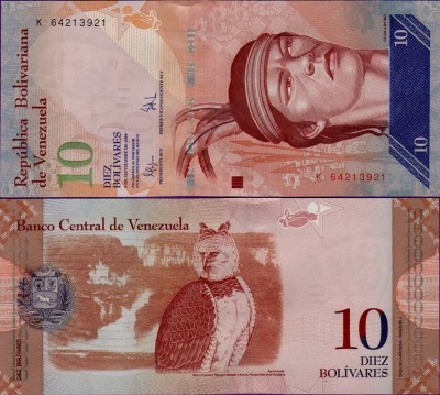 Банкнота Венесуэлы 10 боливаров 2007-2011