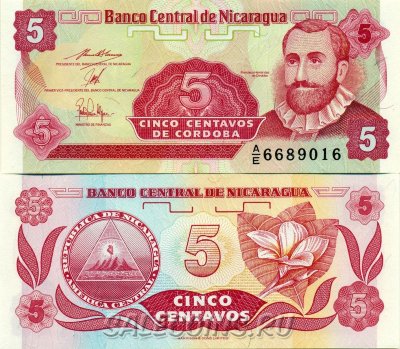 Банкнота Никарагуа 5 Сентаво 1991