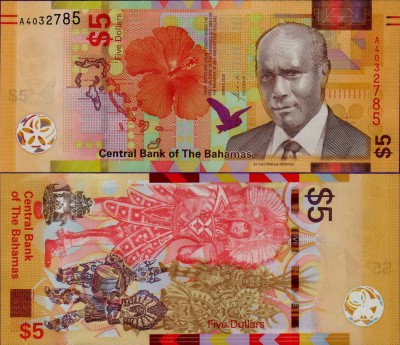 Банкнота Багамских островов 5 долларов 2020