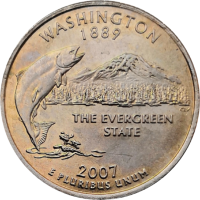 США 25 центов 2007 42-й Вашингтон